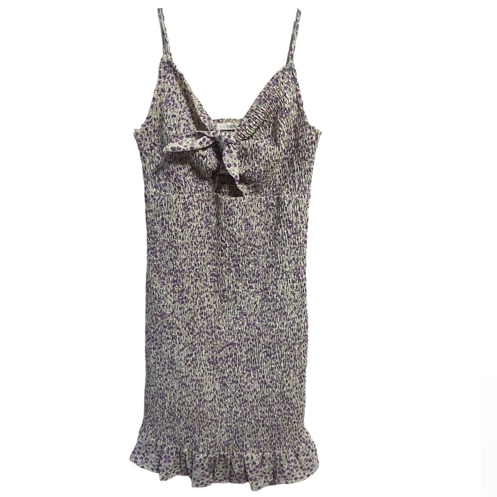 Timing Arielle Smock Floral Purple Mini Dress - Picture 4 of 8